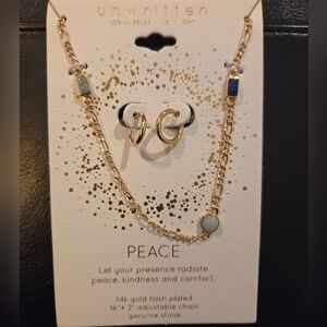Unwritten Peace Necklace & Earring Set